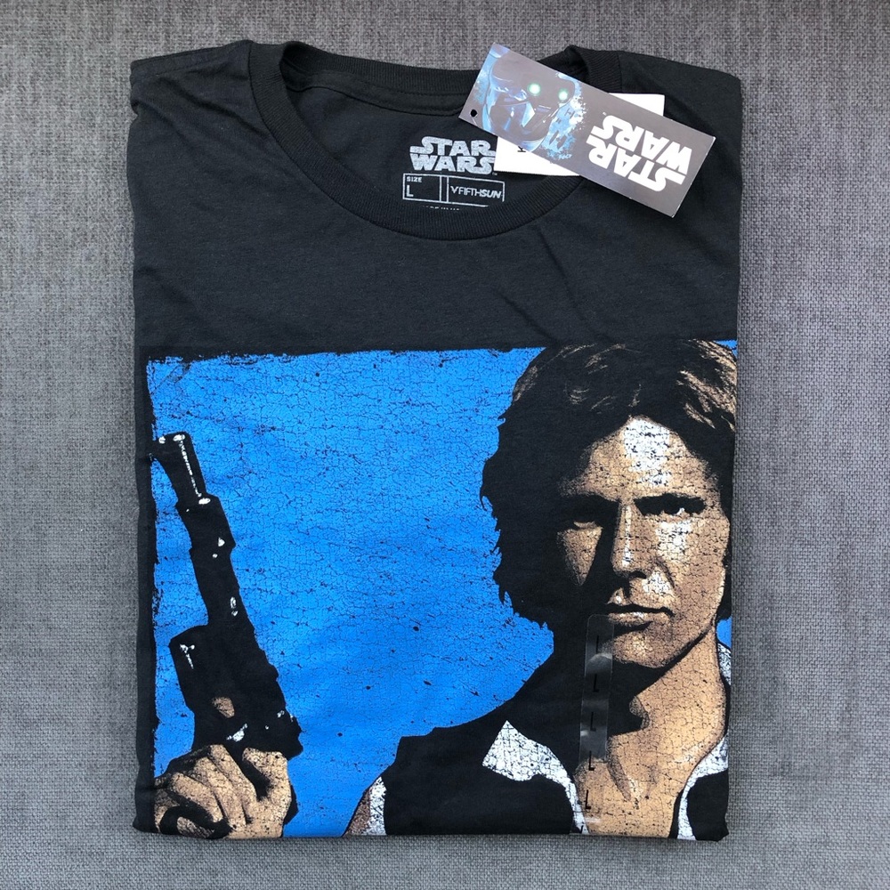 Star Wars Han Solo T-shirt Size L Black New